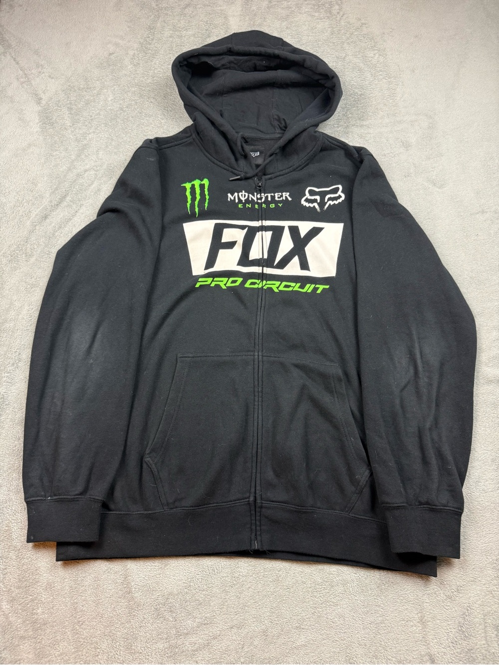 Fox Racing Monster Energy Paddock Pro Circuit Zip-up Hoodie Y2K Racing Hoodie